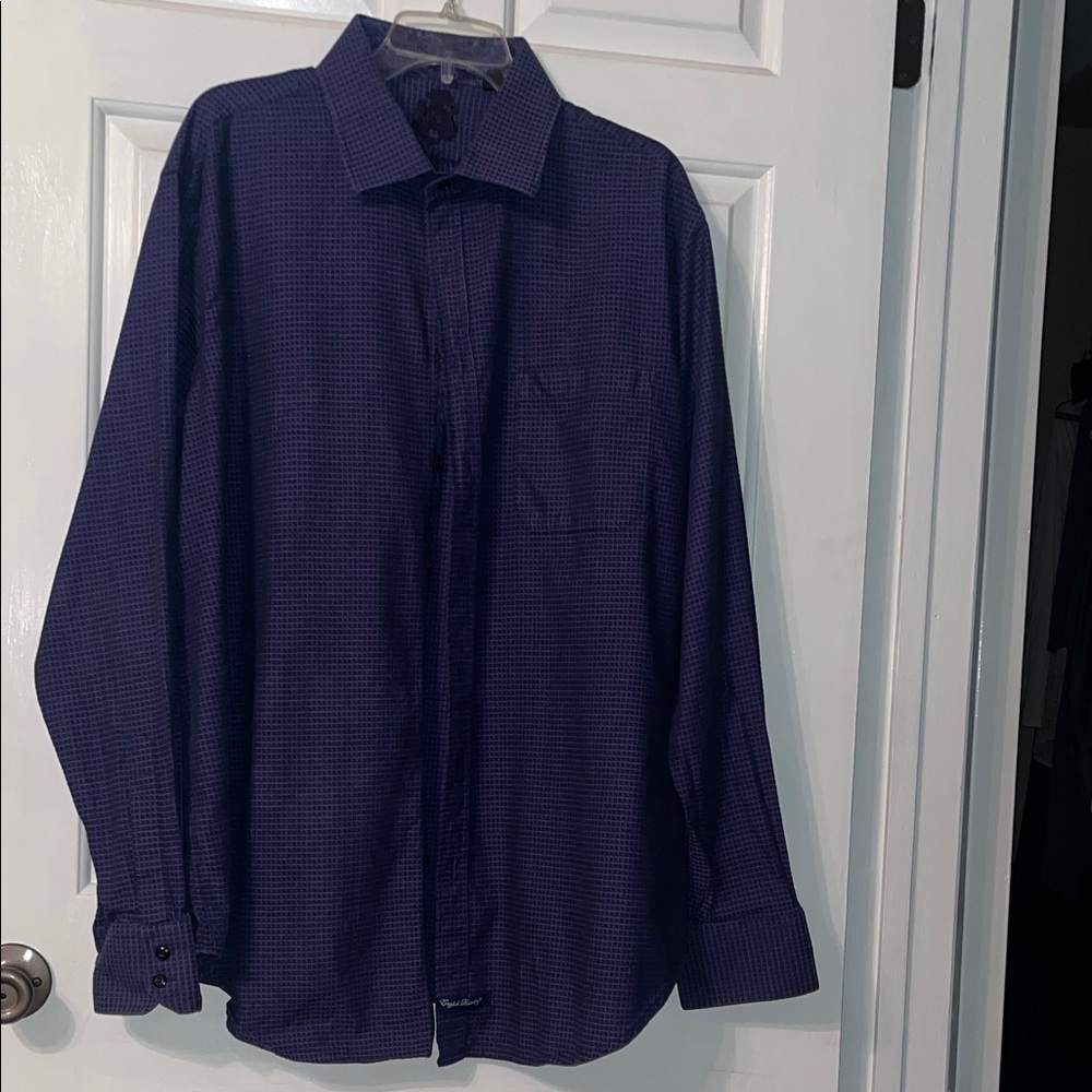 English Laundry Dark Purple Checkered Shirt